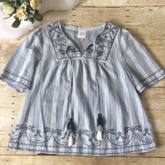 Knox Rose Tops - Knox Rose Blue Stripe Top